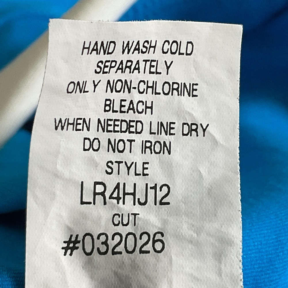 Lauren Ralph‎ Lauren One Piece Swimsuit Blue Ruched Skirt Halter Size 10 - Picture 7 of 11